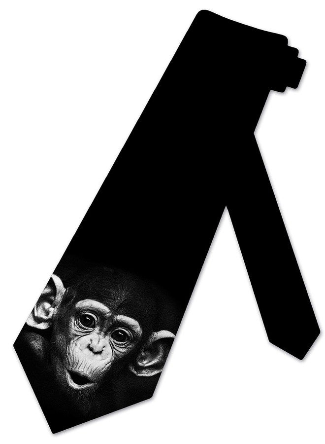 Three Rooker Chimpanzee Ties Mens Animal Monkey Necktie - Image 1